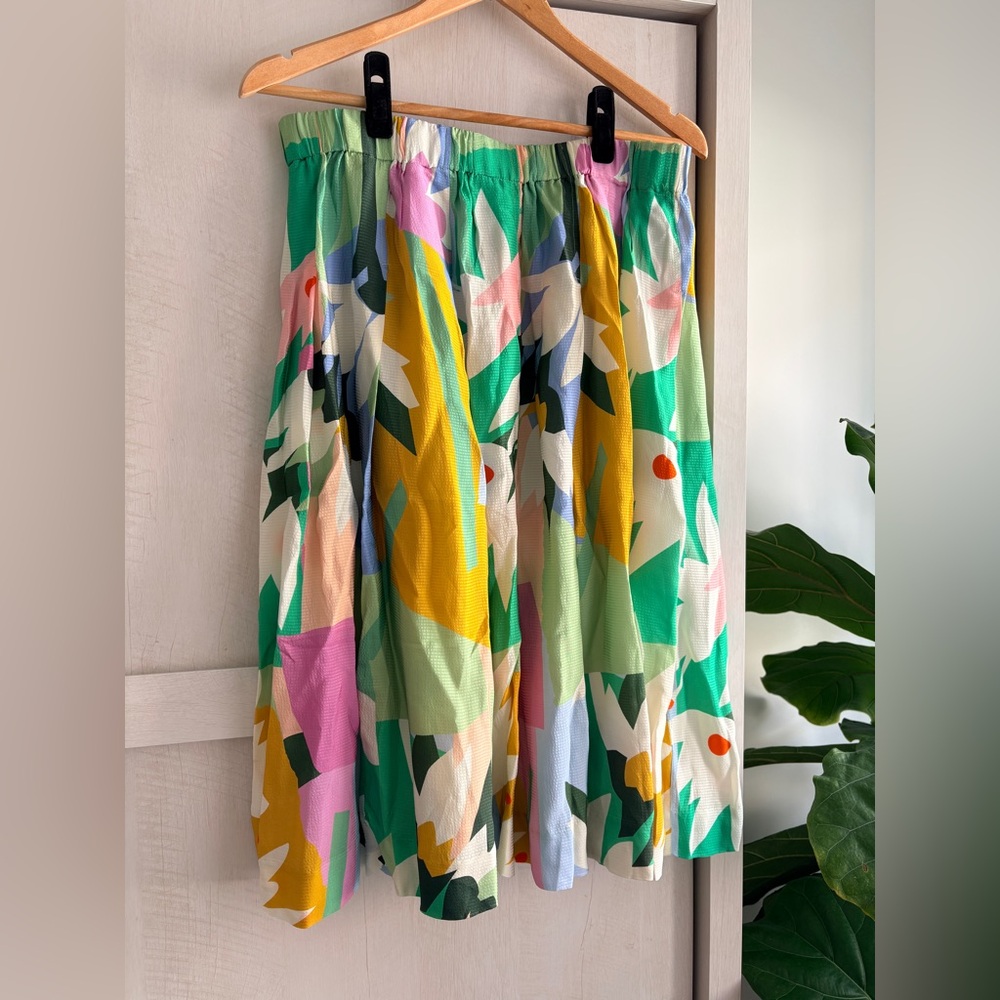 gorman Multicolor Abstract Floral Circle Skirt - Green, Yellow, Pink, Blue